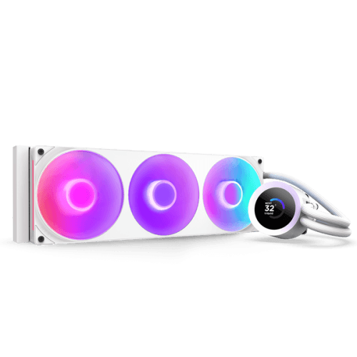 Sistema de Refrigeração Líquida AIO NZXT Kraken Plus 360 RGB (2400 RPM - Multi - 8 pinos - Branco)