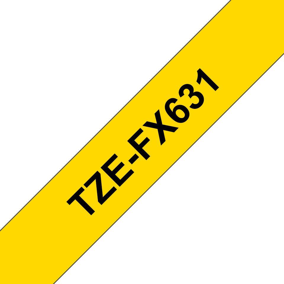 Fita de Impressão BROTHER TZe-FX631 (Preto sobre Amarelo)