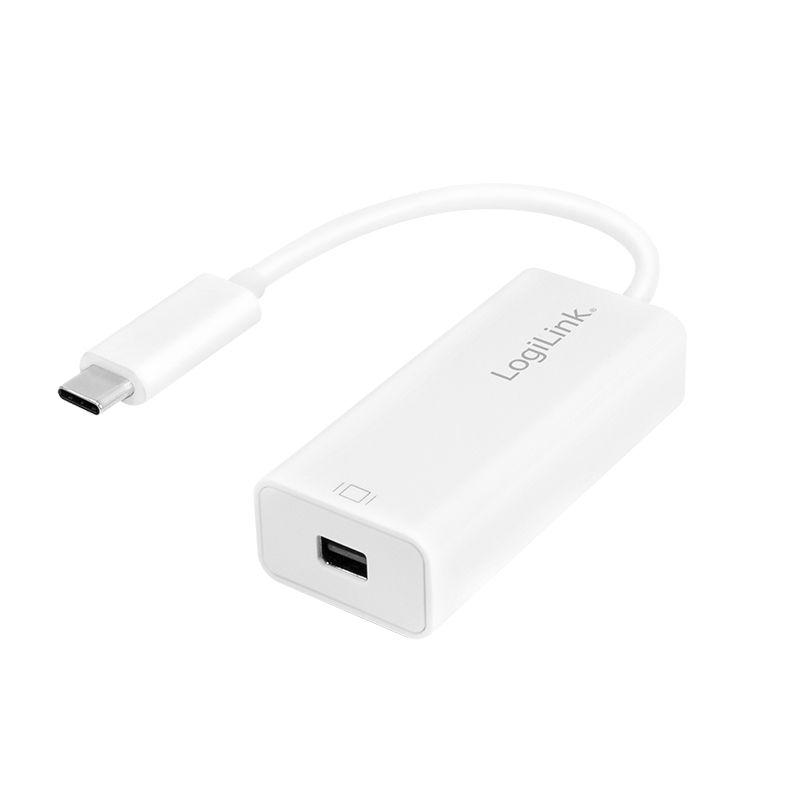 Adaptador USB-C para Mini DisplayPort LOGILINK UA0360 (0,15 m - Mini DisplayPort - USB Type-C - Branco)