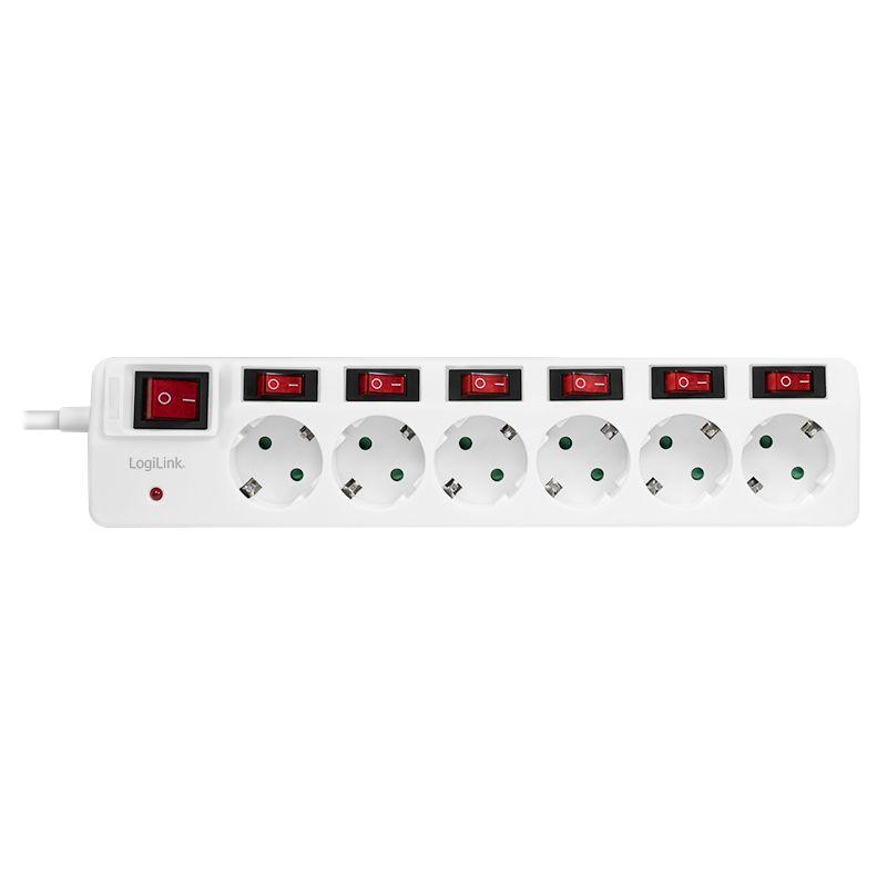 Bloco de Tomadas LOGILINK LPS250 (Tipo F - Branco) — miniatura 2
