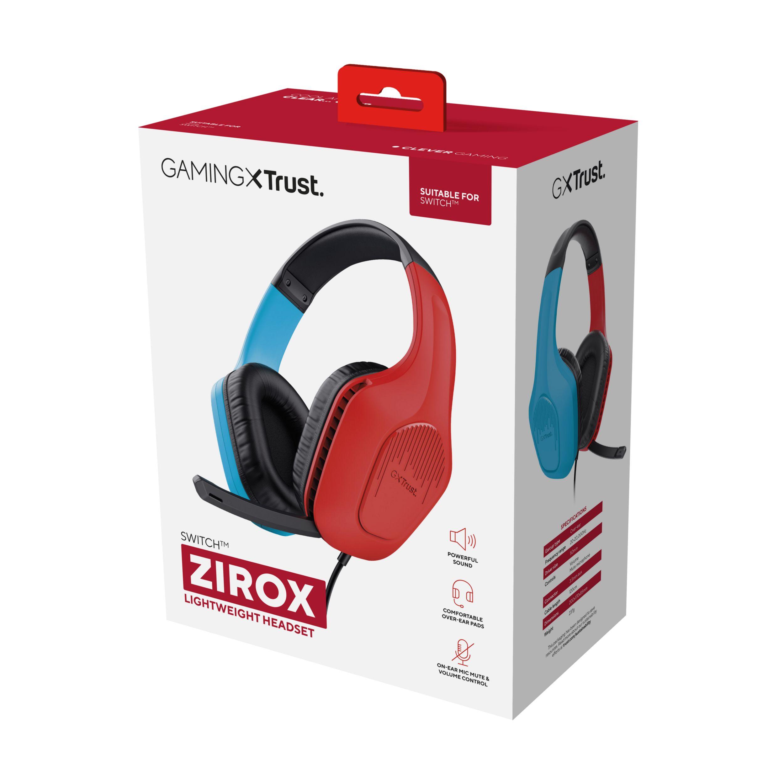 Headset Gaming TRUST GXT 416S Zirox (Binaural - Com fios - Circum-aural - Preto, Ciano e Vermelho) — miniatura 8