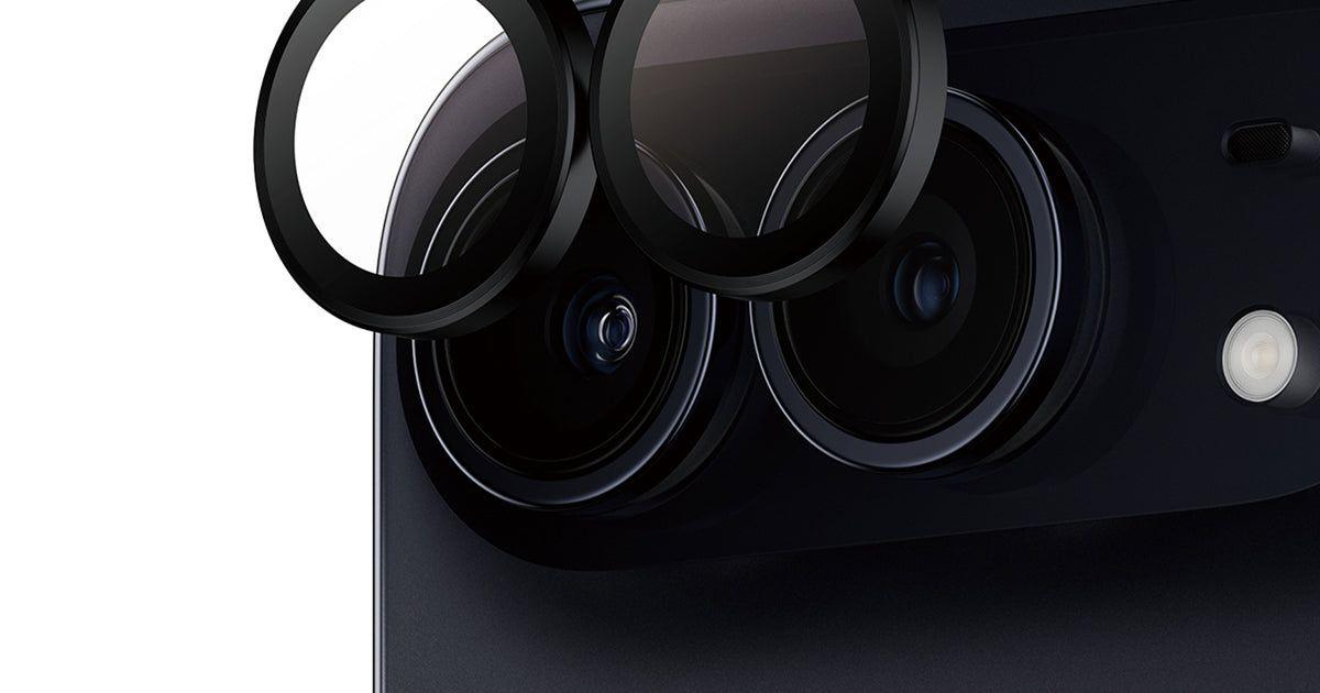 Protetor de Lentes de Câmara PANZERGLASS Hoops Camera Protect iPhone Duo (Vidro e metal - Preto) — miniatura 2