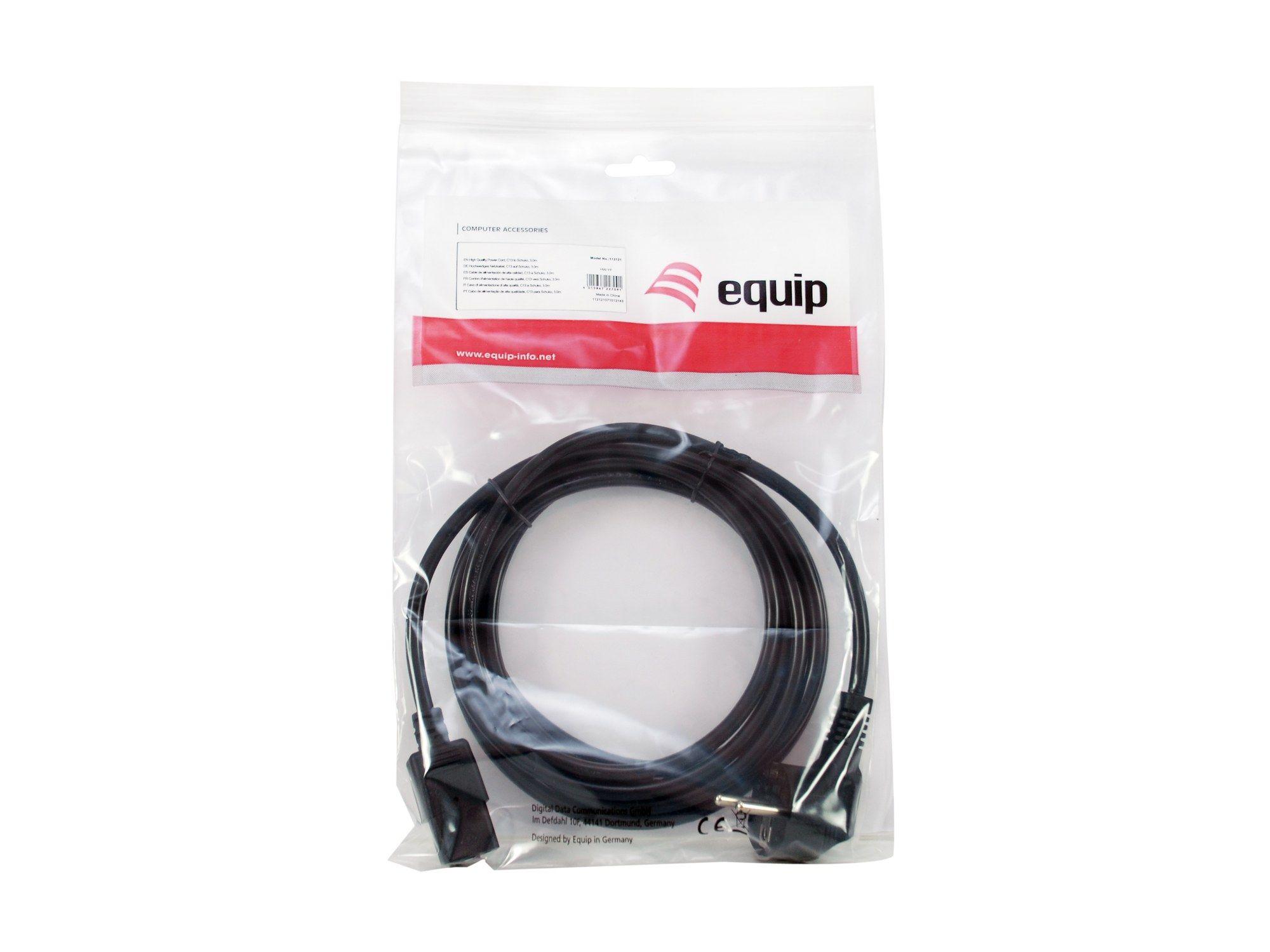 Cabo de Alimentação EQUIP 112121 (3 m - IEC C13 - CEE7/7 - Preto) — miniatura 5