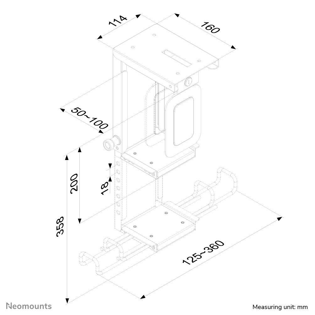Suporte para CPU NEOMOUNTS CPU-D075BLACK/LK (Preto) — miniatura 3