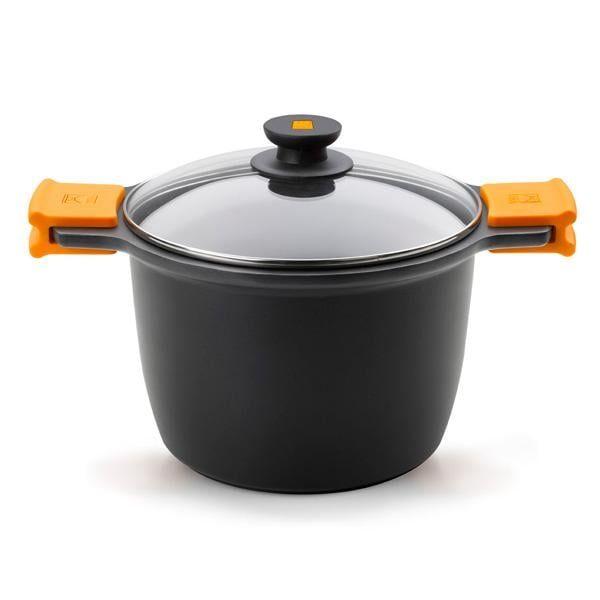 Panela Alta BRA Efficient 28 cm (Alumínio forjado - Preto e Laranja)