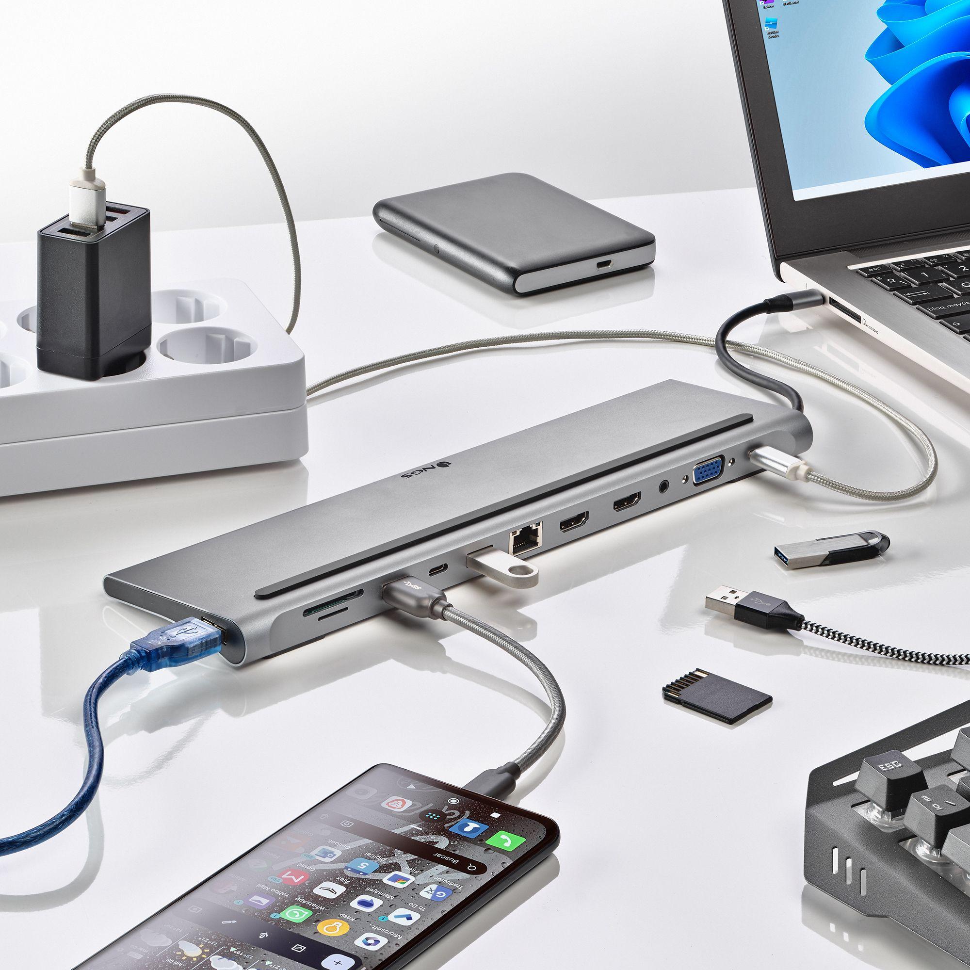 Adaptador Multiporta USB-C NGS WONDERDOCK12 (0,18 m - Prateado) — miniatura 4