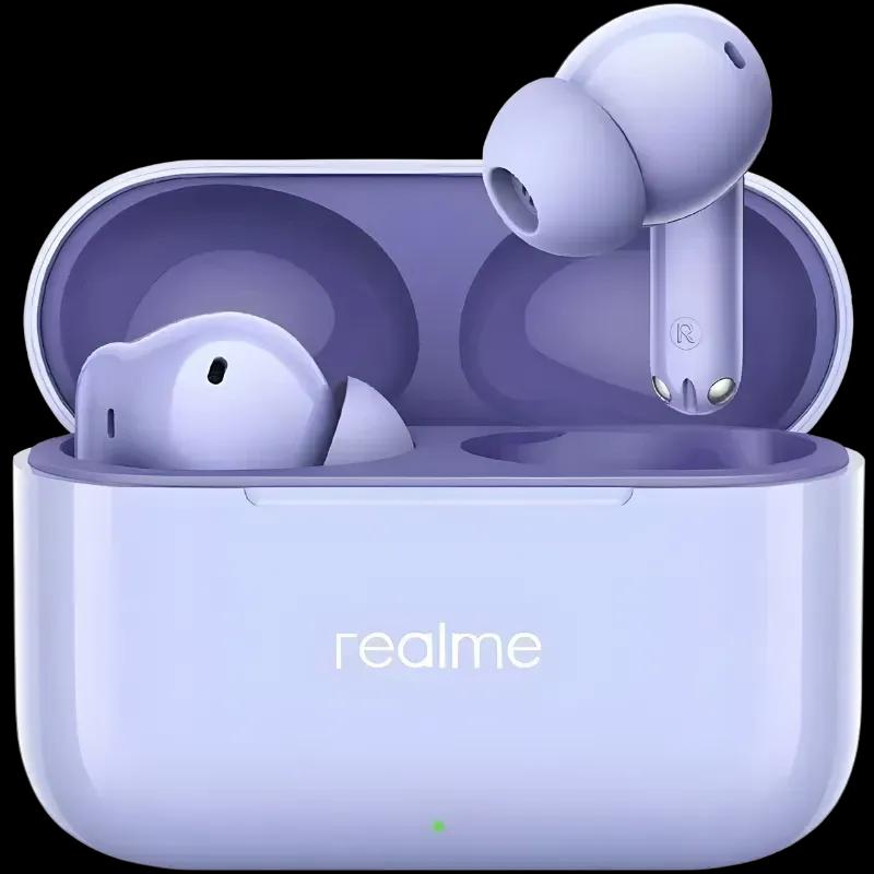 Auscultadores REALME Buds T200 ANC (Bluetooth 5.4, multiponto - 12,4 mm - ANC até 32 dB - Roxo)