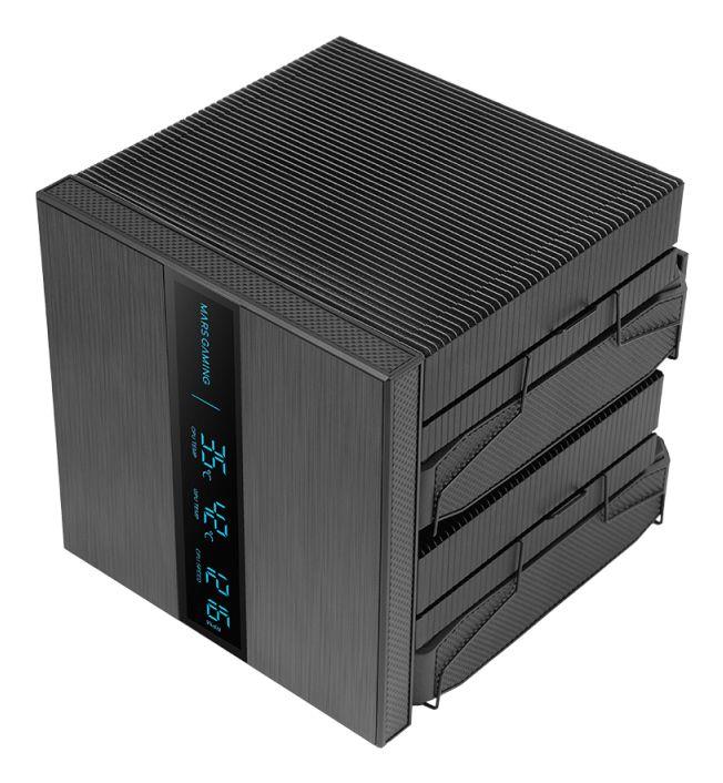 Dissipador de CPU MARS GAMING MCPU-LCDPRO (120 mm - 2 ventoinhas - 2300 RPM - Preto) — miniatura 3