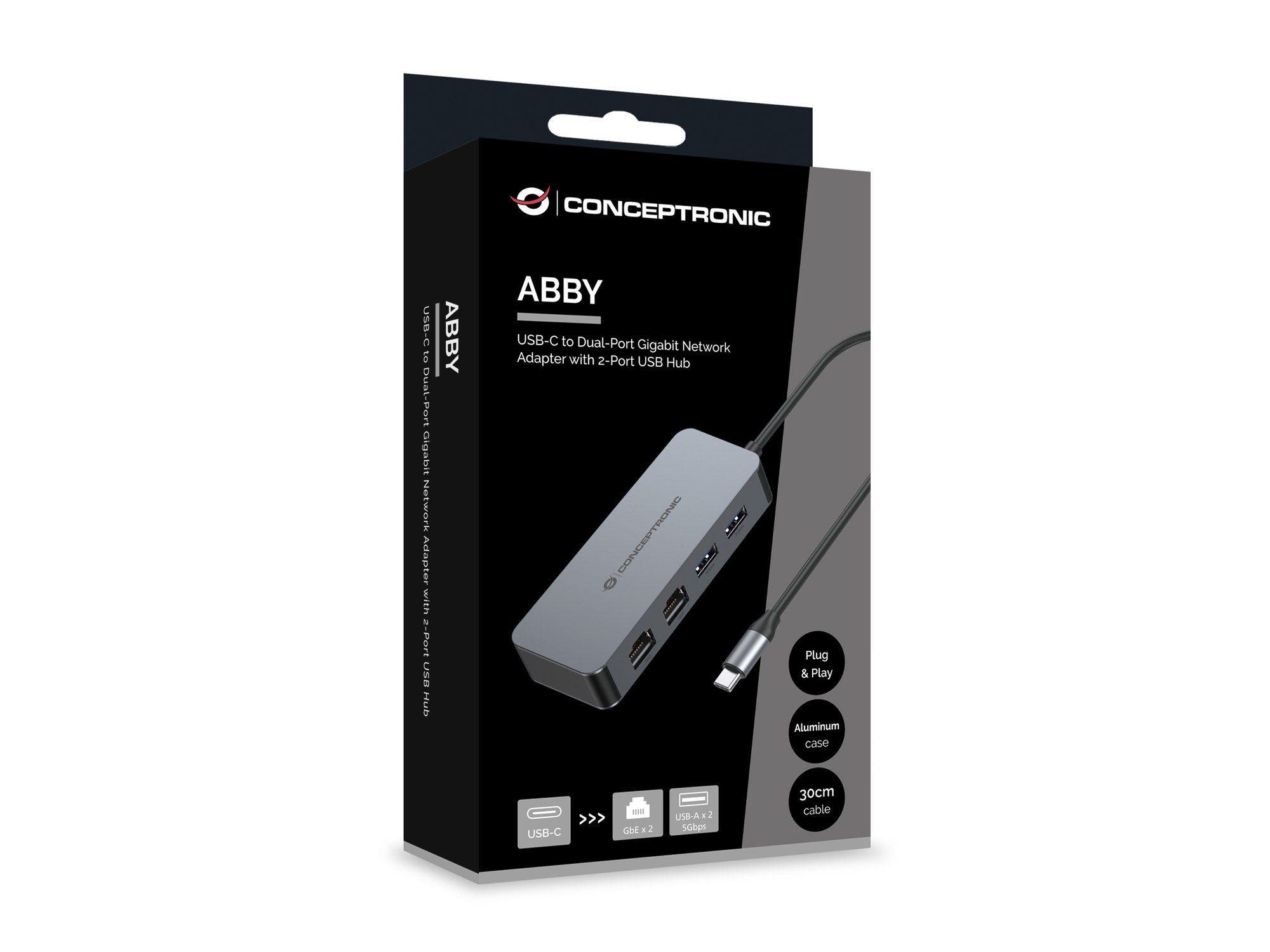 Hub USB-C CONCEPTRONIC ABBY24G (0,3 m - Cinzento) — miniatura 4
