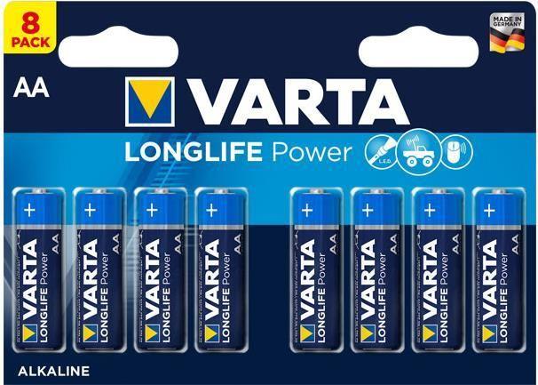 Pilhas Alcalinas VARTA Longlife Power AA (Azul e Cinzento)