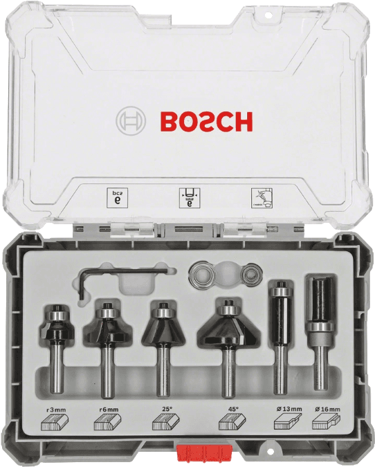 Conjunto de Fresas para Fresadora BOSCH 2607017468 (Metal duro)