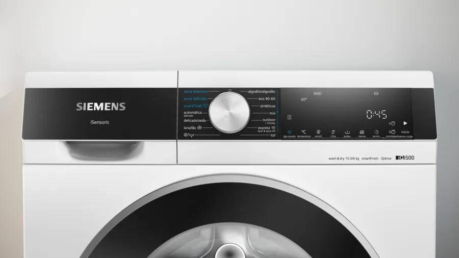 Máquina de Lavar e Secar Roupa Independente SIEMENS iQ500 WN44G2A0ES (B - 10,5 kg - 6 kg - Branco), miniatura 2