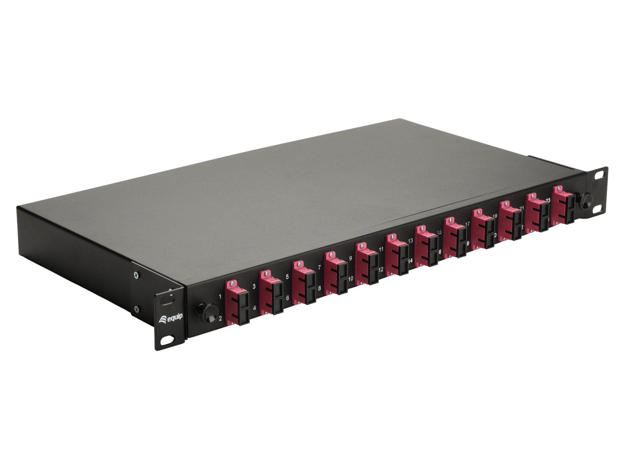 Painel de Fibra Ótica EQUIP 337304 (12 portas SC Duplex - OM4 - Preto)