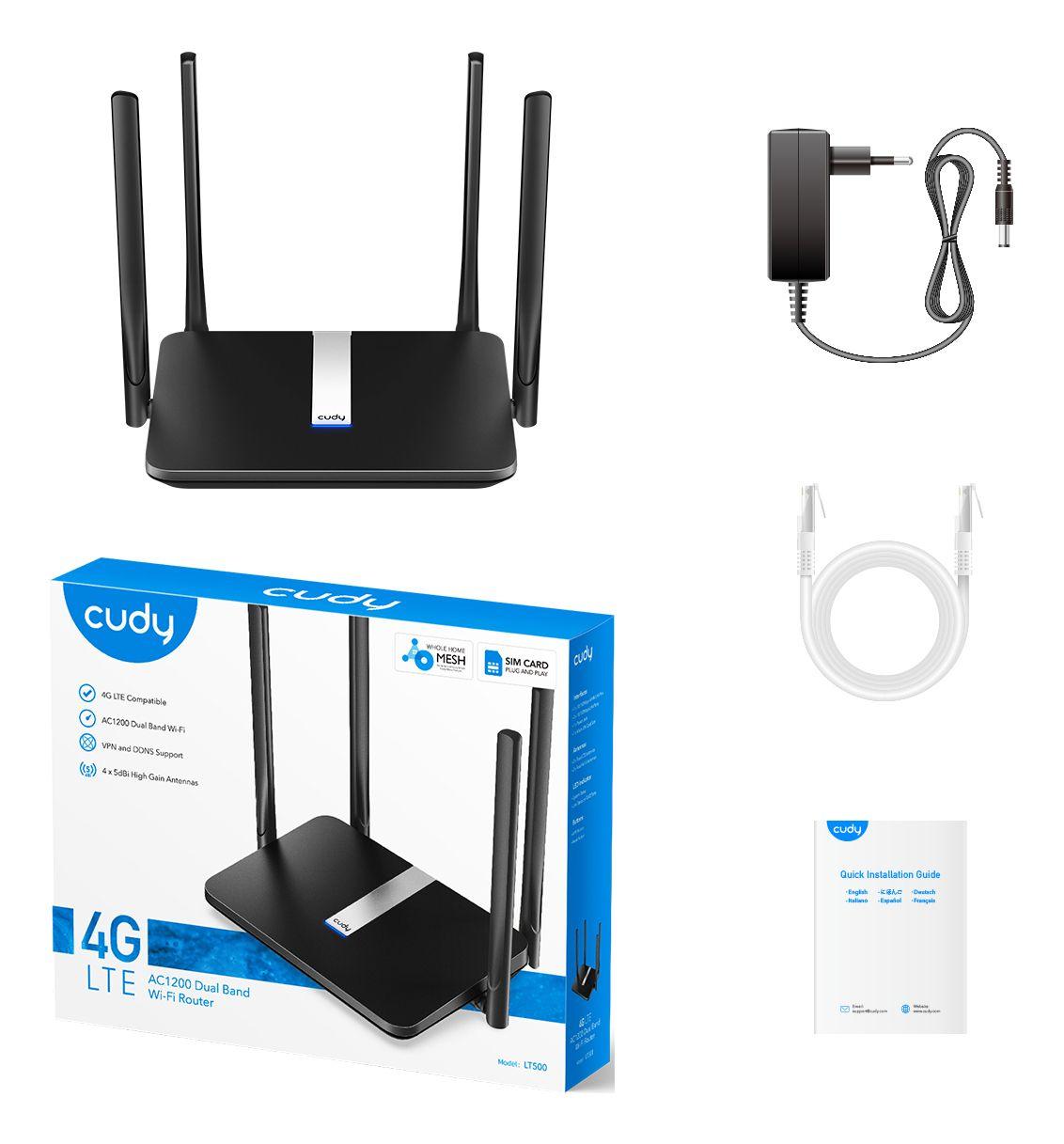 Router 4G CUDY LT500 (Wi-Fi 5 - 867 Mbit/s - Banda dupla, 2,4 GHz e 5 GHz - Preto), miniatura 6