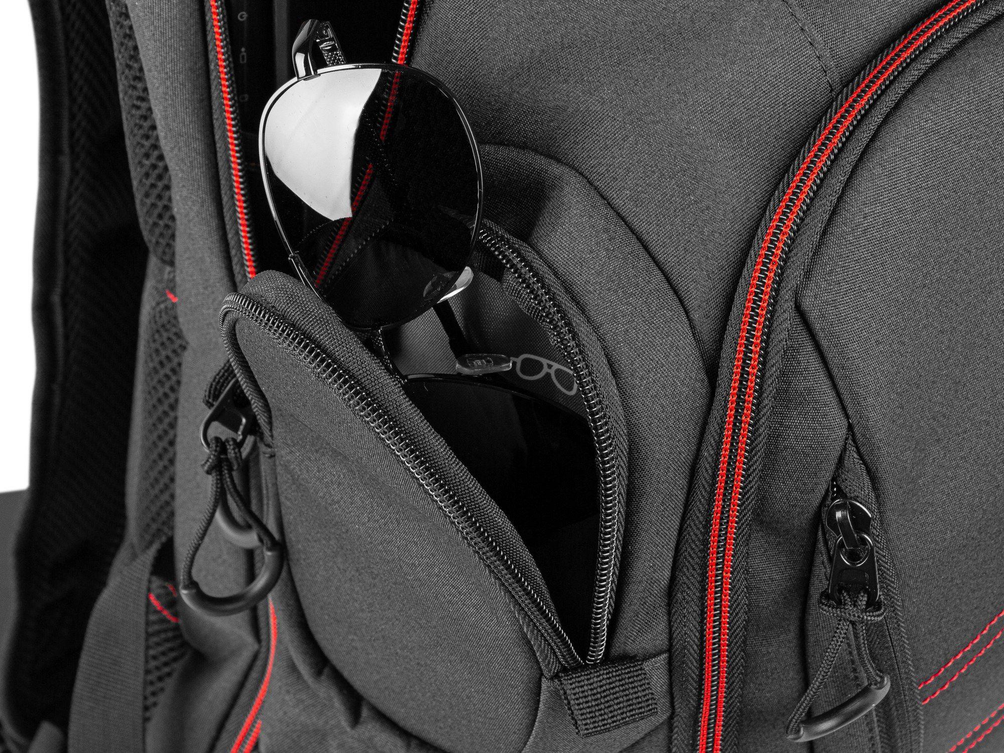 Mochila para Portátil GENESIS Pallad 550 (Poliéster - 43,9 cm - Altura 51 cm - Preto/Vermelho), miniatura 10