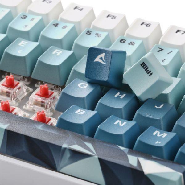 Teclado SHARKOON SKILLER SGK50 S3 Design Bundle D1 (DE - Gateron hot-swap - 75% - Cinzento-Verde/Vermelho) — miniatura 4