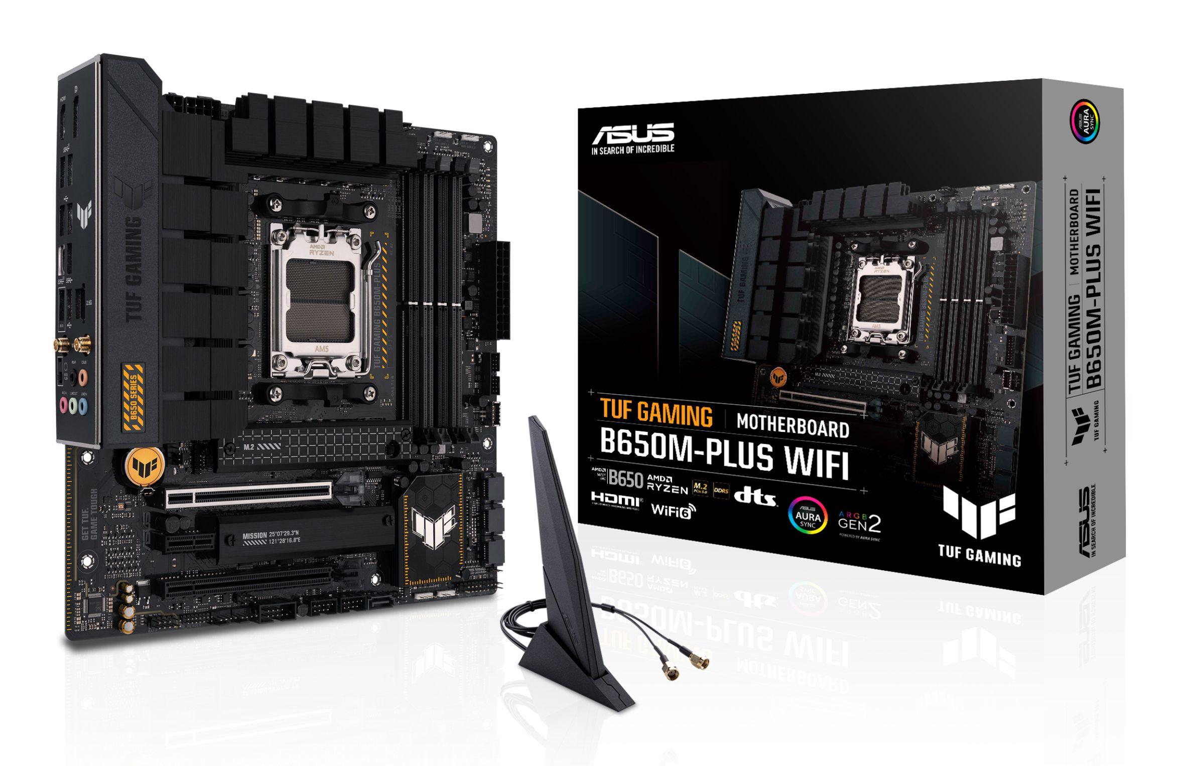 Motherboard ASUS TUF GAMING B650M-PLUS WIFI (AM5 - micro ATX - Duplo canal - Preto)