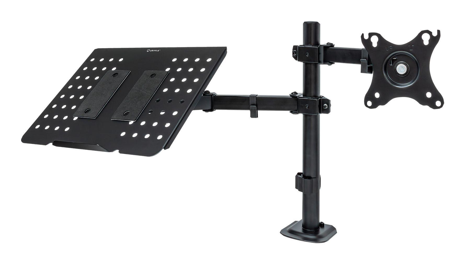 Suporte de Secretária Articulado para Monitor e Portátil UNYKACH UK1420 (Monitor 10–32" - Portátil até 15,6" - Preto)