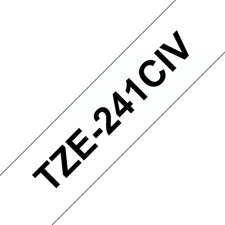 Fita de Etiquetas Laminada BROTHER TZE-241CIV (Etiquetadoras Brother P-touch - Branco/Preto)