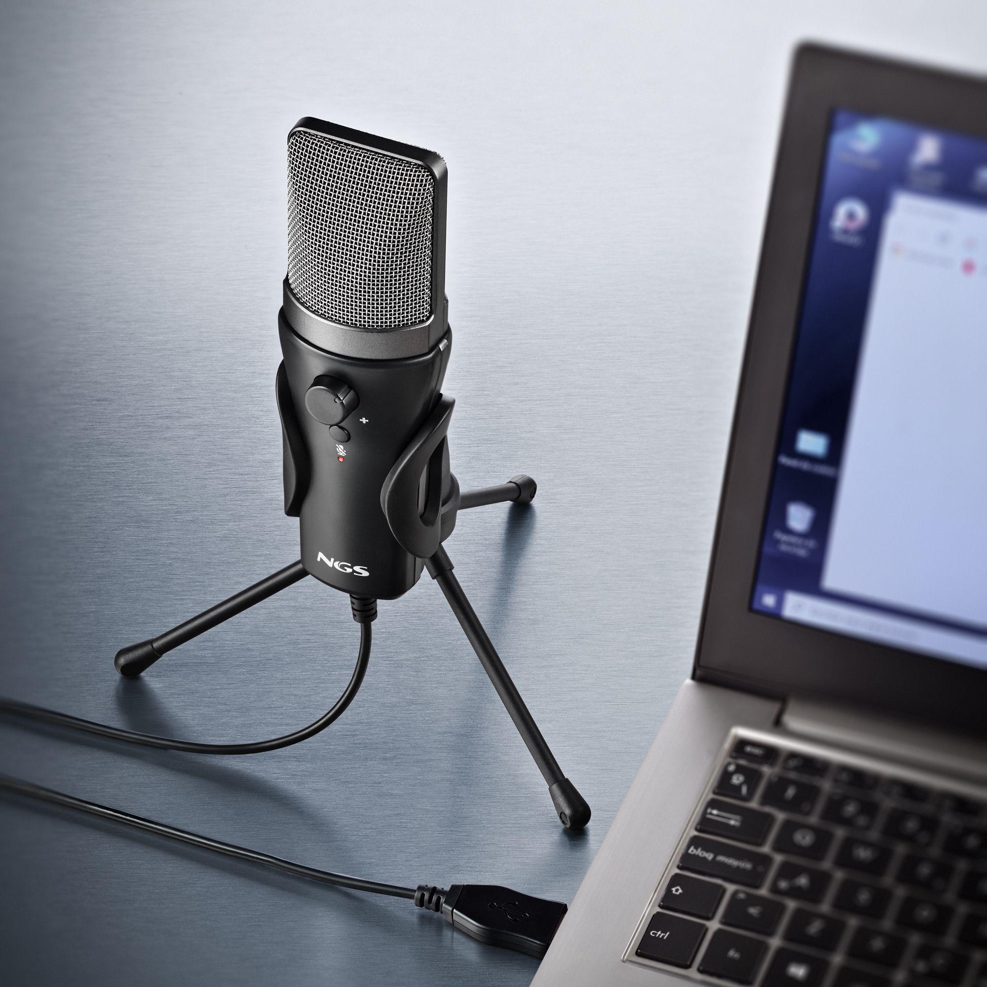 Microfone NGS MS120 (Microfone de podcast - Com fios - USB - Preto) — miniatura 5