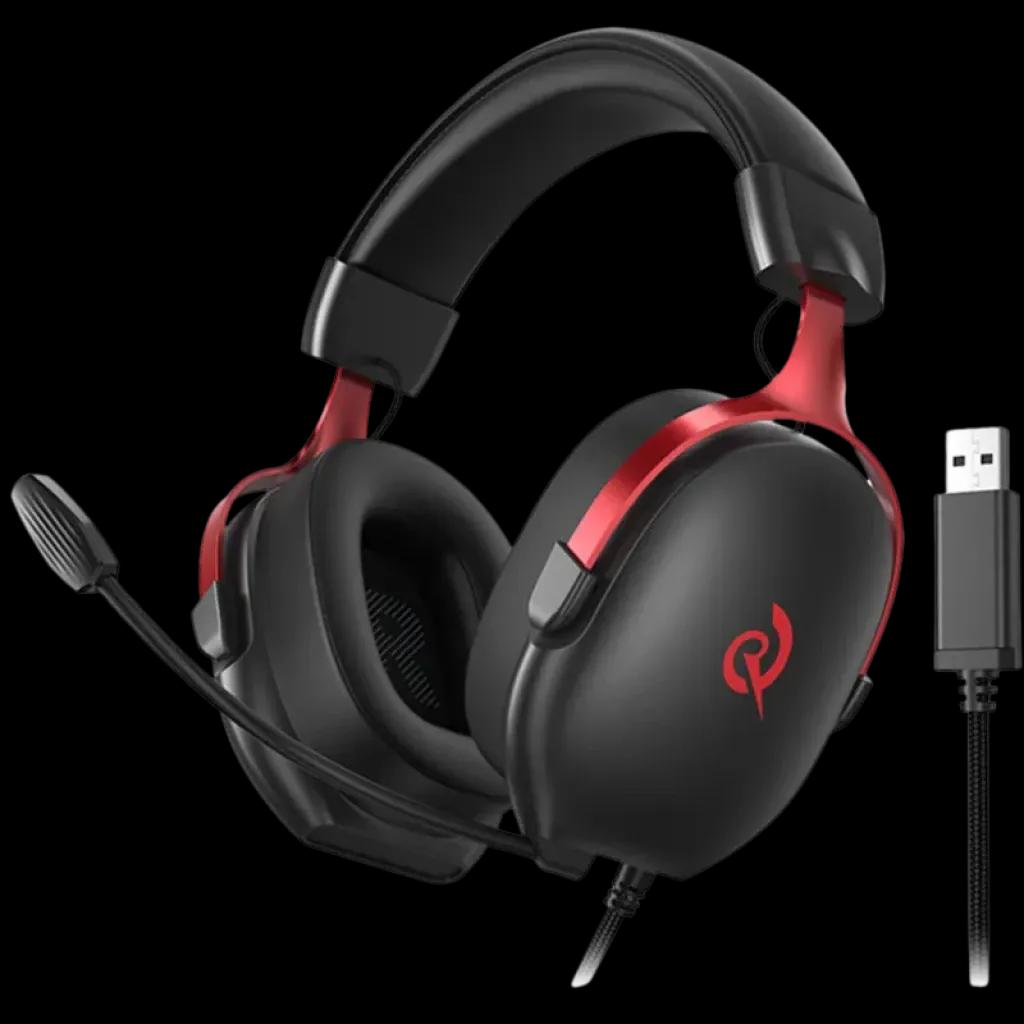 Headset Gaming QCY Heroad VN200 (Sem fios - PC e PS5 - Preto e Vermelho)
