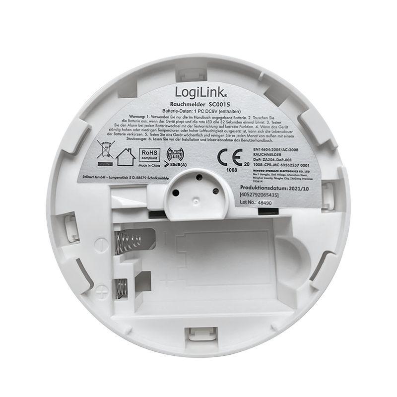 Detetor de Fumo LOGILINK SC0015 (Branco), miniatura 7