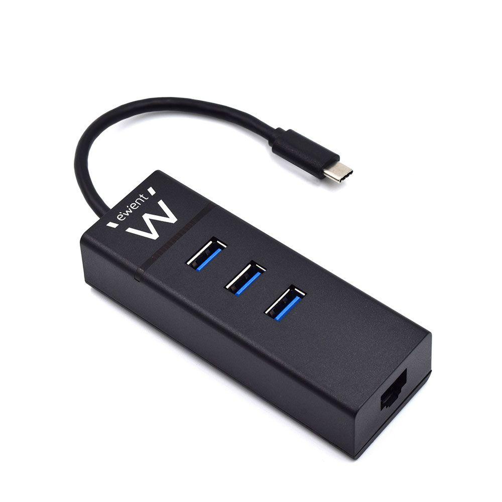 Hub USB-C EWENT EW1141 (0,15 m - Preto) — miniatura 2