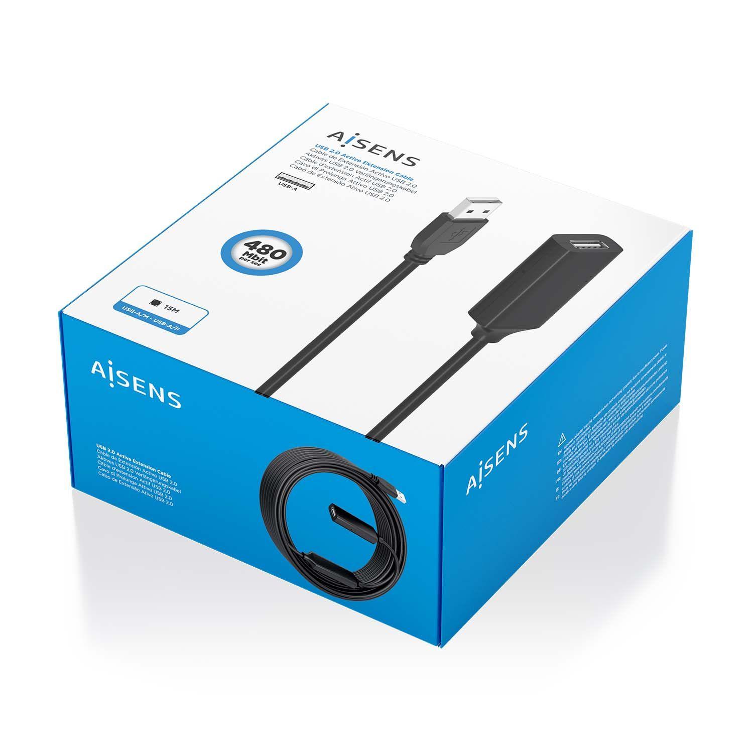 Cabo de Extensão USB AISENS A101-0916 (5 m - USB A - Preto) — miniatura 6