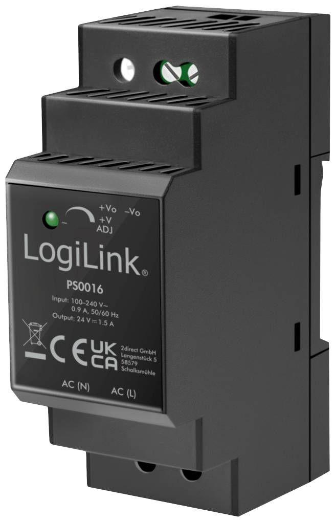 Fonte de Alimentação para Calha DIN LOGILINK PS0016 (36 W - Preto)