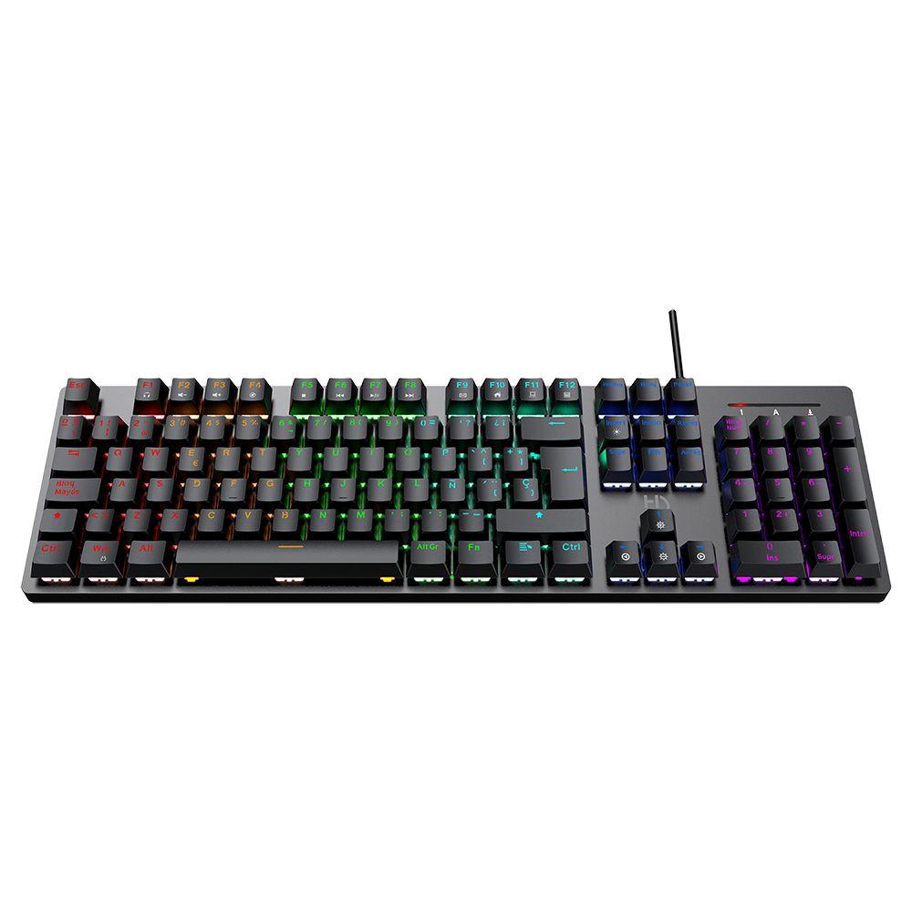 Teclado HIDITEC GK400 (ES - Interruptor de chave mecânico - Tamanho completo - Preto) — miniatura 2