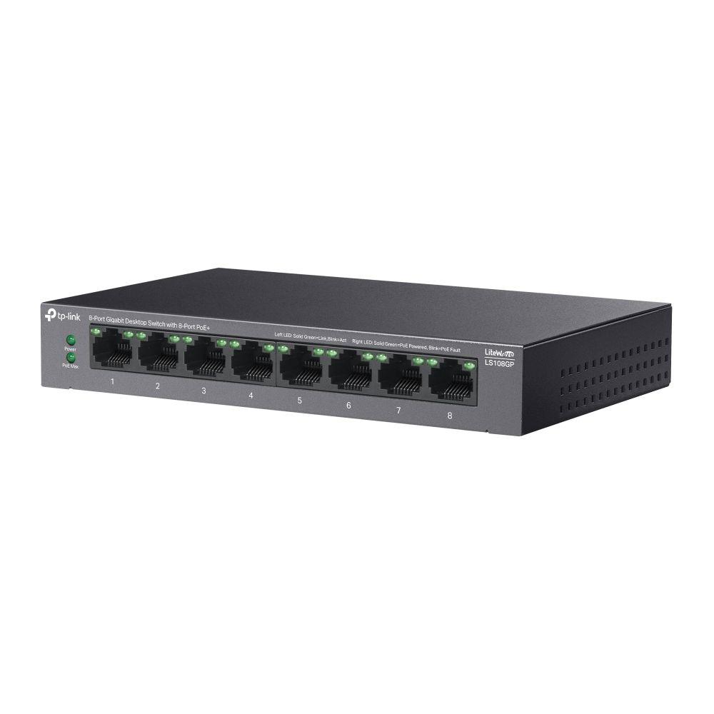 Switch TP-LINK LS108GP (Gigabit Ethernet - 16 Gbit/s - 8 Portas - Preto) — miniatura 3