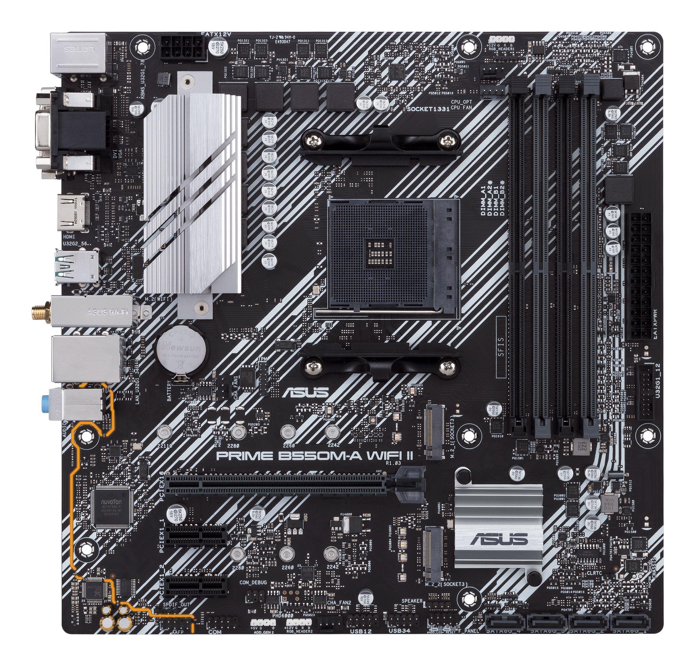 Motherboard ASUS PRIME B550M-A WIFI II (AM4 - micro-ATX - Duplo canal - Multicor) — miniatura 2