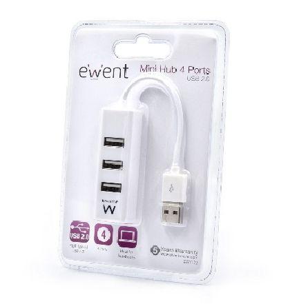 Hub USB EWENT EW1122 (12 cm - Branco) — miniatura 3