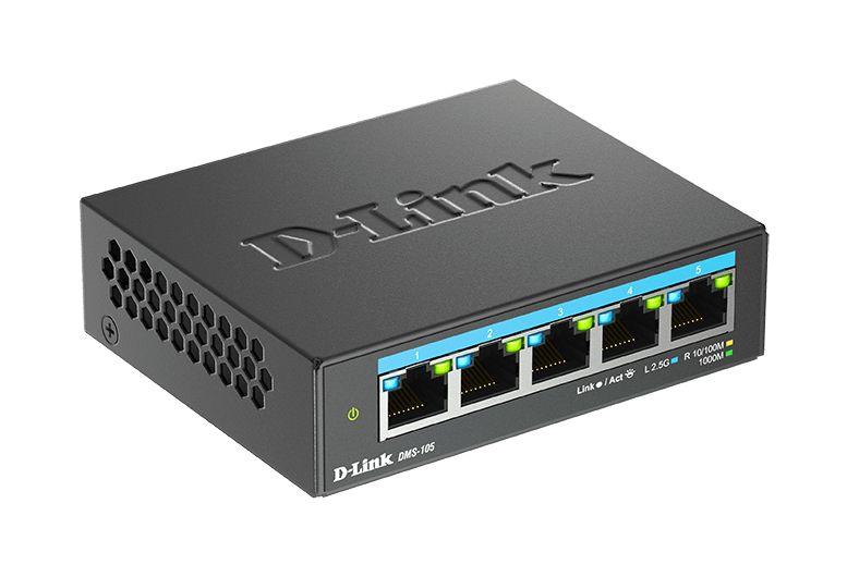 Switch D-LINK DMS-105 (2.5G Ethernet - 8,1 MB - 25 Gbit/s - Preto) — miniatura 2