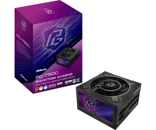 Fonte de Alimentação ASROCK Phantom Gaming PG-750G (ATX - 750 W - 80 PLUS Gold - Preto)