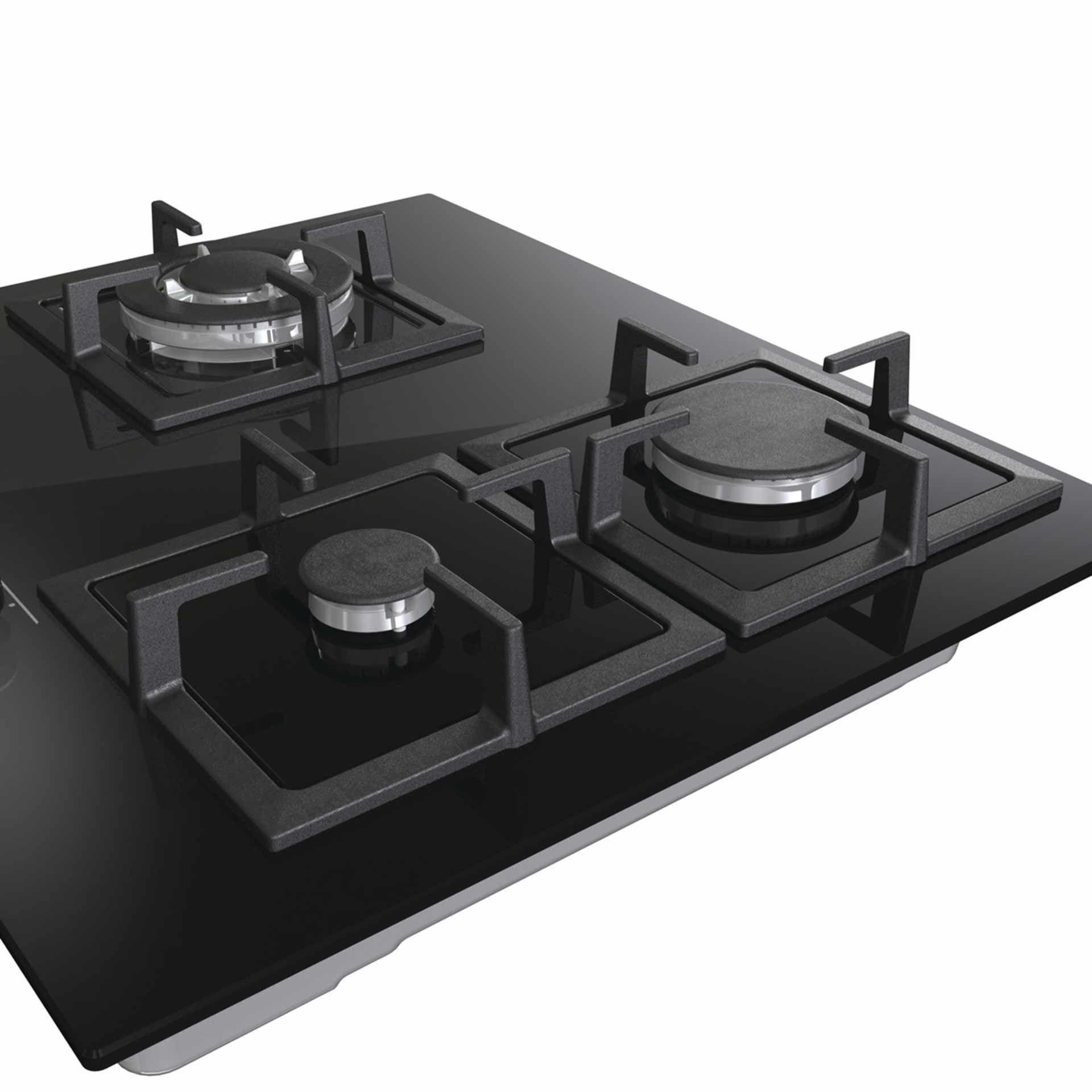 Placa a Gás de Encastre HISENSE GG633B (3 zonas - Rotativo - Altura 10 cm - Preto), miniatura 6