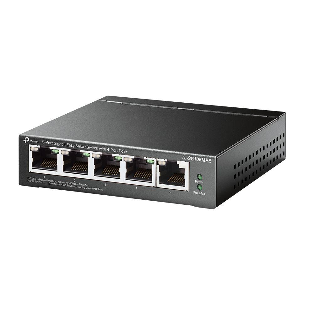 Switch TP-LINK TL-SG105MPE (Gigabit Ethernet - 10 Gbit/s - L2 - Preto)