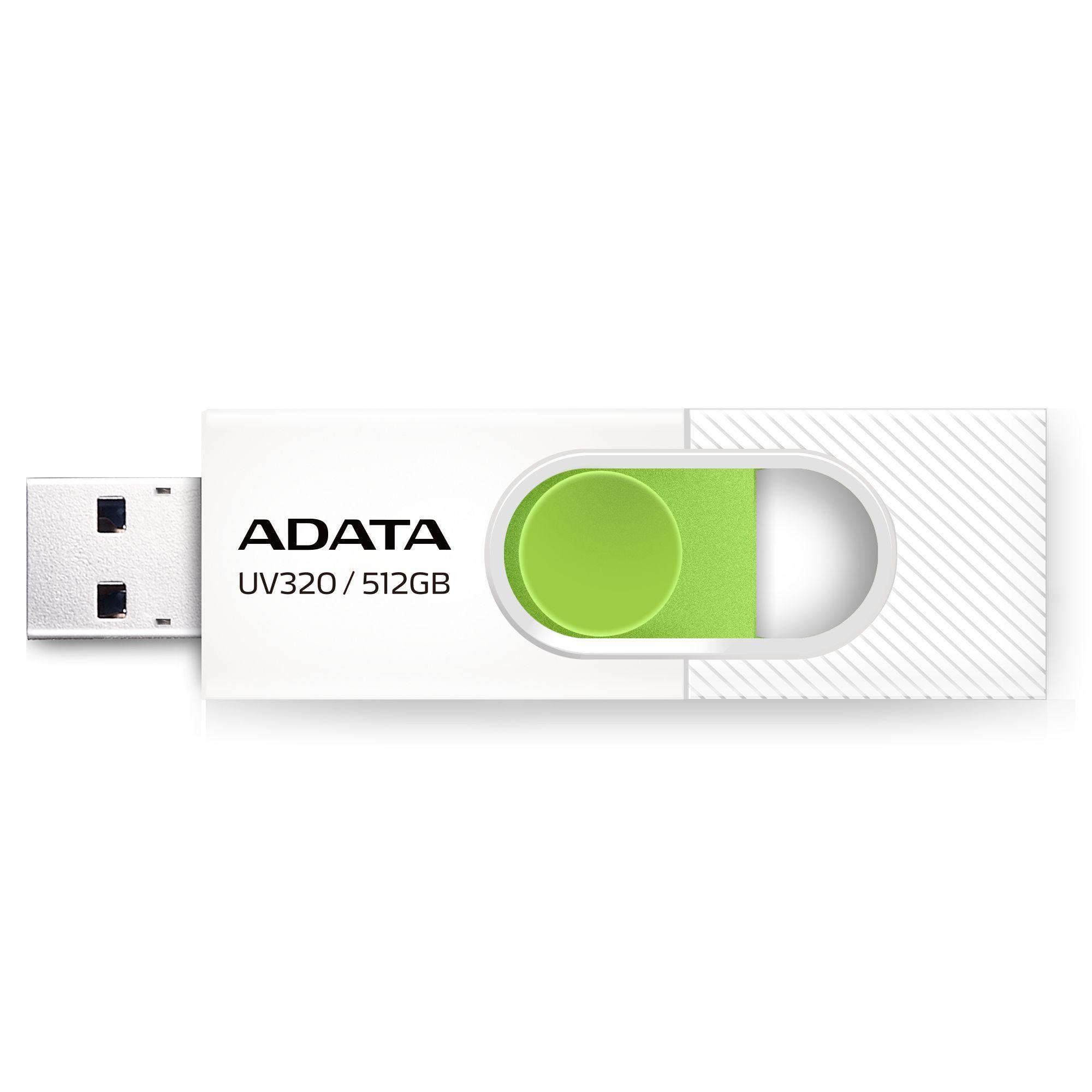 Pen USB ADATA UV320 (Deslizante - USB Type-A - USB-A - Branco/Verde)
