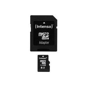 Cartão de Memória INTENSO 3413460 (8GB - Classe 10 - 25 MB/s - Preto)