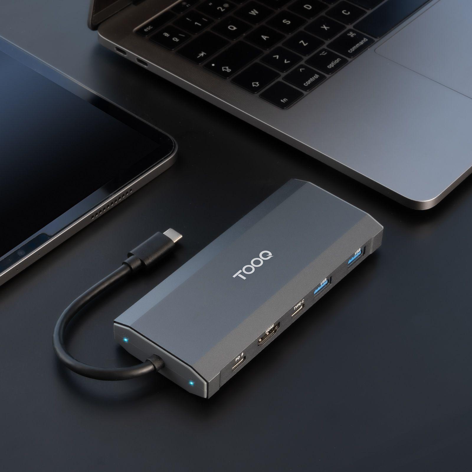 Caixa Externa SSD M.2 com Hub USB-C TOOQ TQE-2241G (8 TB - PCI Express, SATA NVMe - Cinzento) — miniatura 6