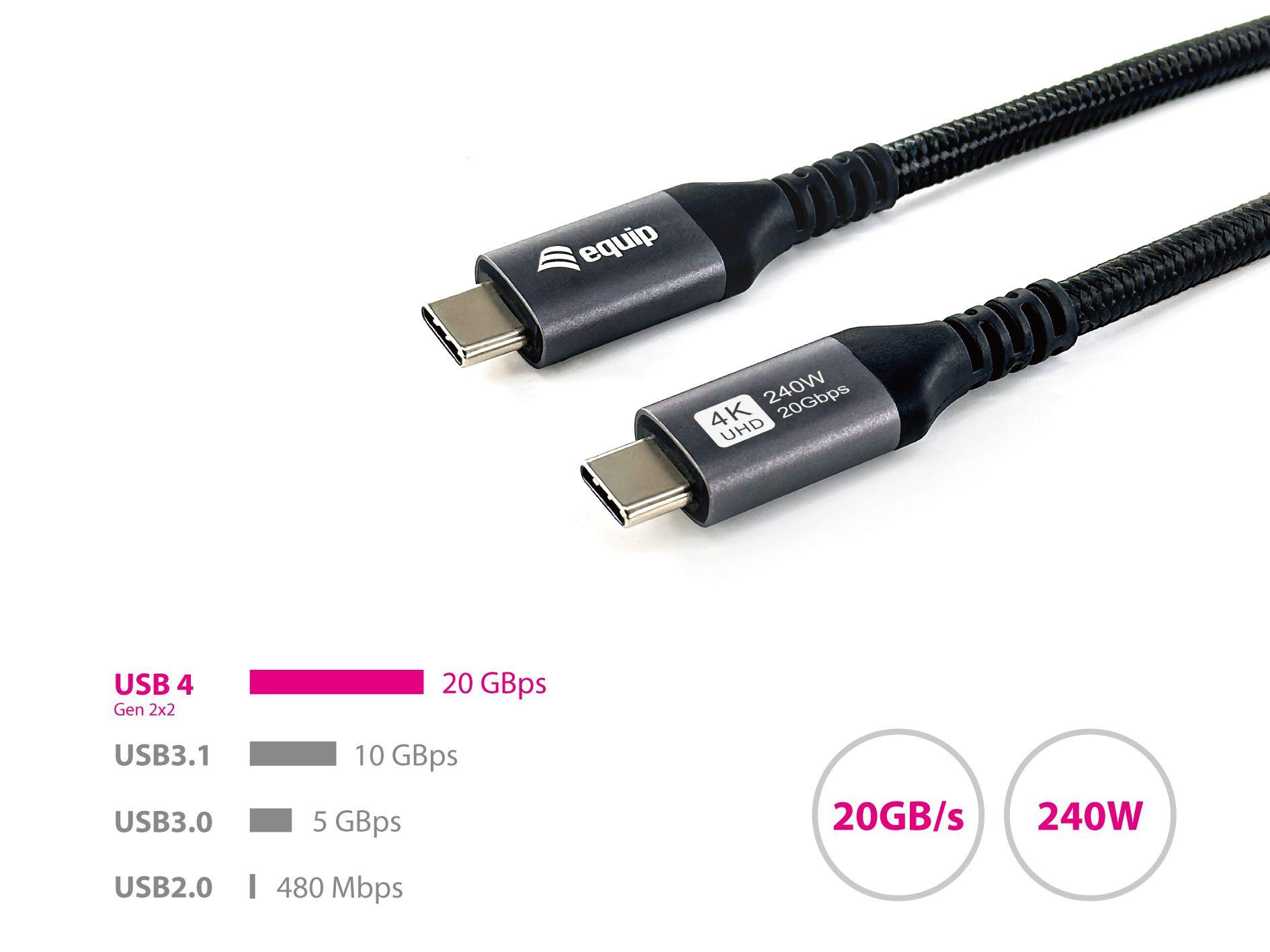 Cabo USB-C EQUIP 128384 (3 m - USB-C - Preto) — miniatura 4
