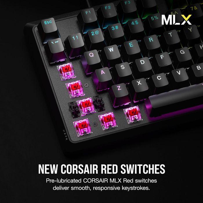 Teclado CORSAIR K70 CORE RGB (Inglês - CORSAIR MLX Red - Tamanho completo - Preto), miniatura 4