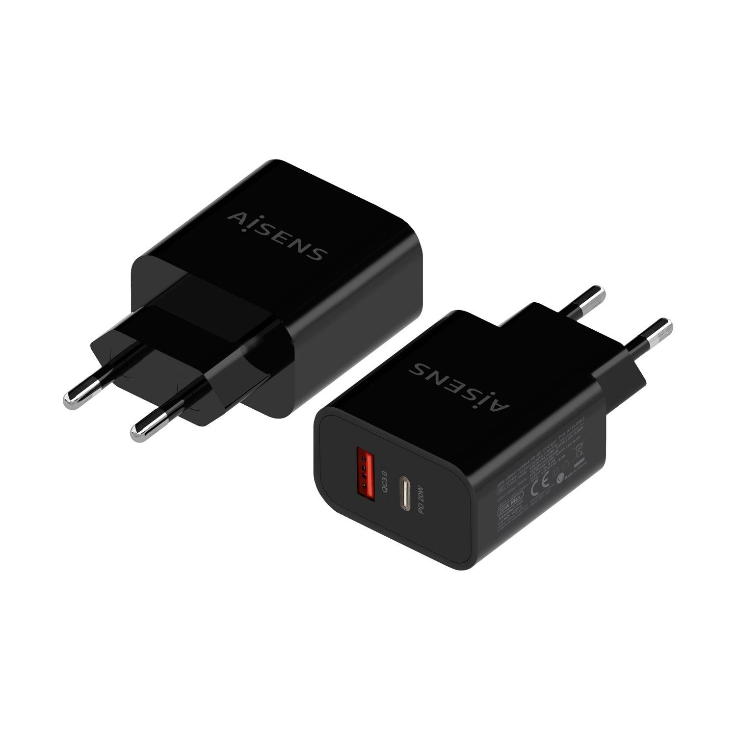 Carregador de Parede AISENS A110-0682 (20 W - Preto), miniatura 2