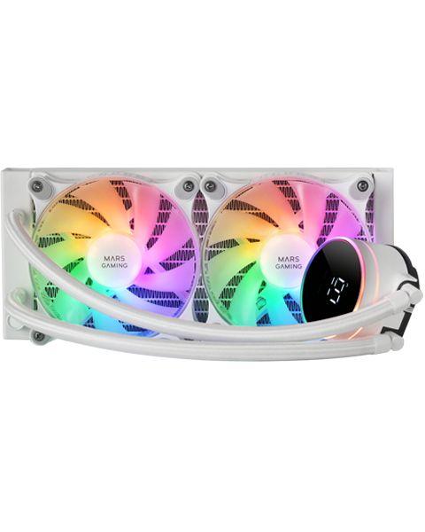 Kit de Arrefecimento Líquido MARS GAMING ML-LCD240 (12 cm - 2000 RPM - Multi - Branco)