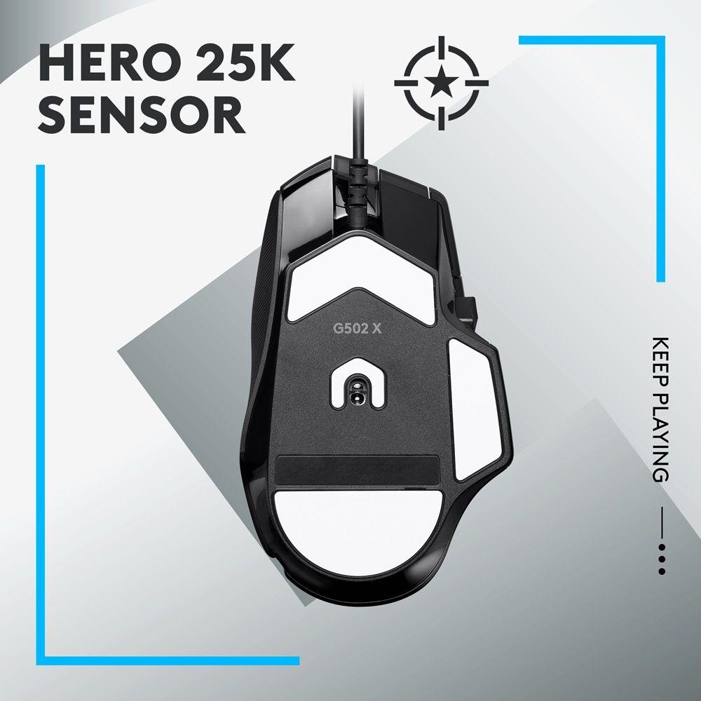 Rato LOGITECH G502 X (Mão direita - 25600 DPI - Ótico - Preto) — miniatura 4
