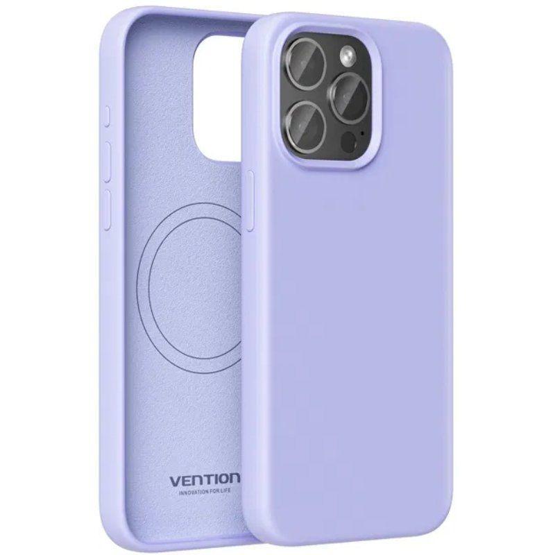 Capa de Silicone VENTION para iPhone 15 Pro (iPhone 15 Pro - MagSafe - Silicone - Roxo)