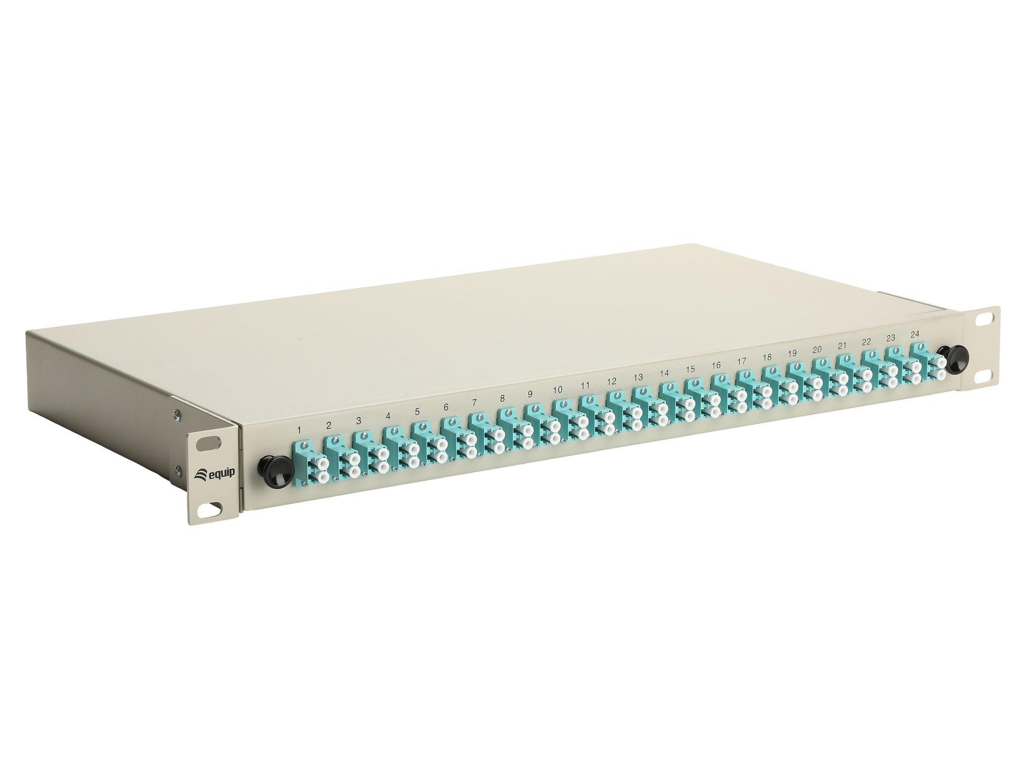 Painel de Fibra Ótica EQUIP 337213 (24 Portas LC Duplex OM3 - Cinzento)