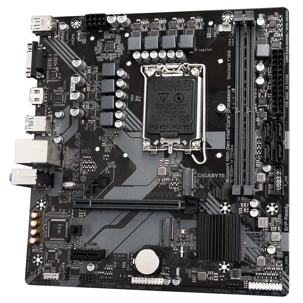 Motherboard GIGABYTE B760M H DDR4 (LGA 1700 - microATX - Duplo canal - Castanho) — miniatura 4