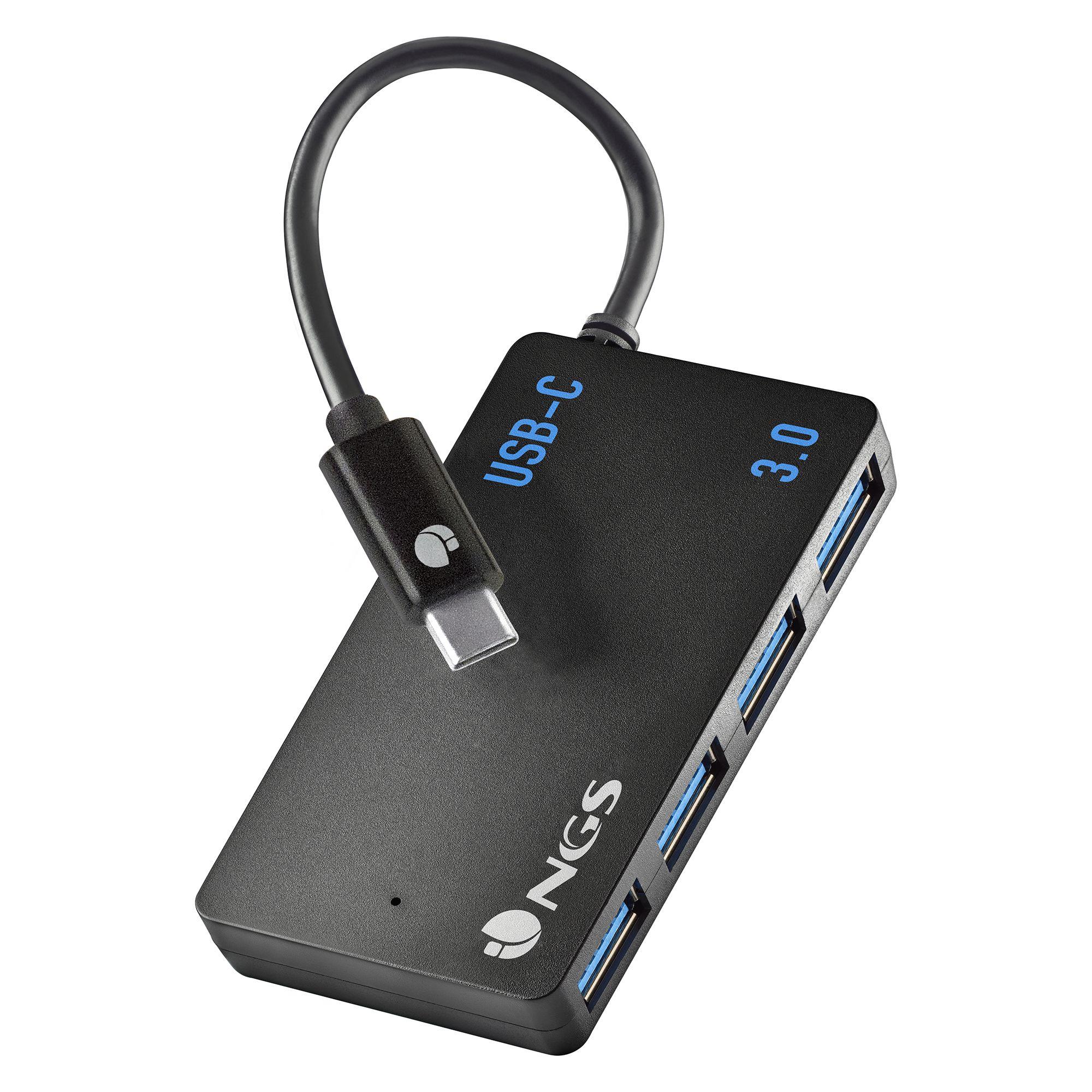 Hub USB NGS WONDERIHUB4 (0,24 m - USB 3.0 - Preto)