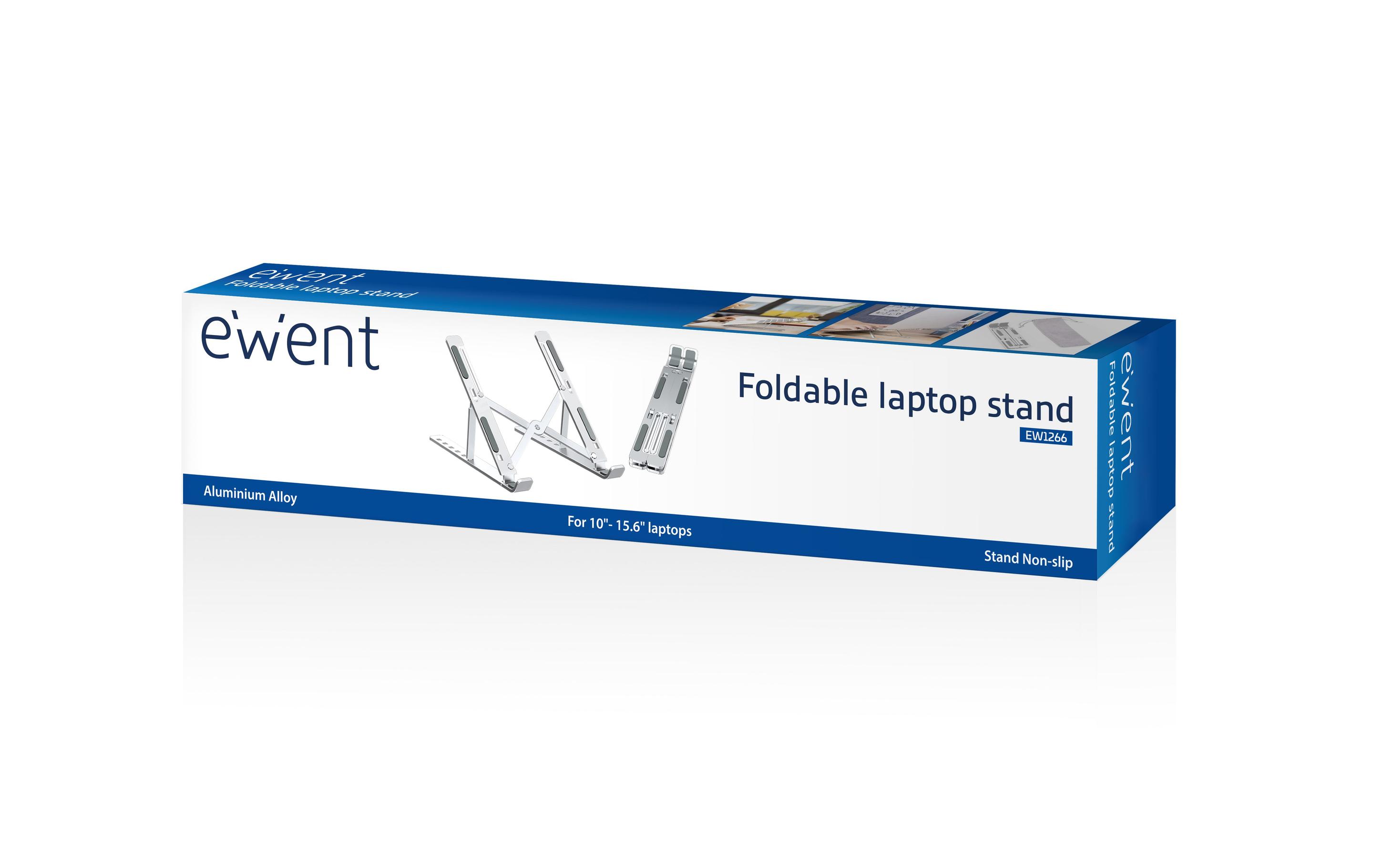 Suporte de Mesa para Portátil EWENT EW1266 (39,6 cm - Prateado), miniatura 3